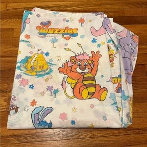 Vintage 80s Wuzzles Flat Sheet, 1985 Bedding Fabric, Size Twin